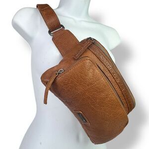 Spikes & Barrow Oregon Hip Bag Waist Belt Sling Saddle Fanny Pack Brown Leather